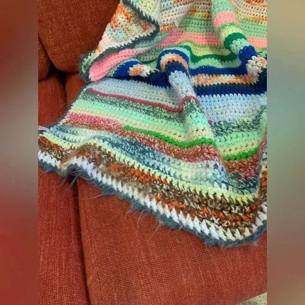 Vintage Crochet Throw Blanket